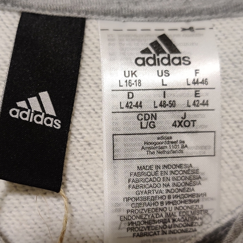 NEW Adidas Light Grey Hoodie - Picture 6 of 8